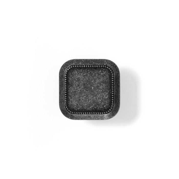 Rei Pomo Metálico Modelo 3120 para Mueble, Blister con 4 Unidades, Acabado Plata Vieja, Zamak, 30x30mm