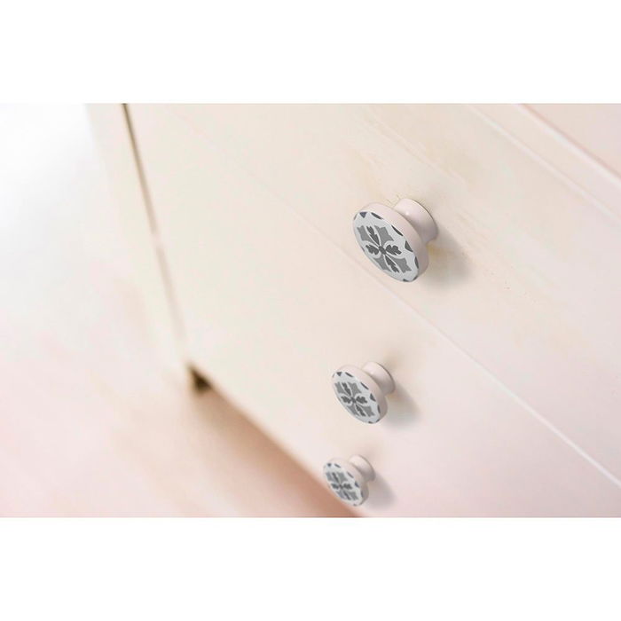 Rei Pomos Redondos para Mueble E243 Ø38mm en Madera Acabado Gris, Pack 4 Unidades