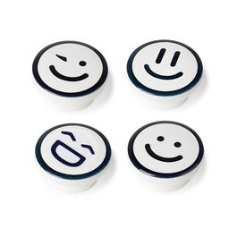 Rei mod. m9 Blister 4 Pomos Redondos para Mueble Madera Haya Acabado Lacado Blanco Ilustrado Ø38mm