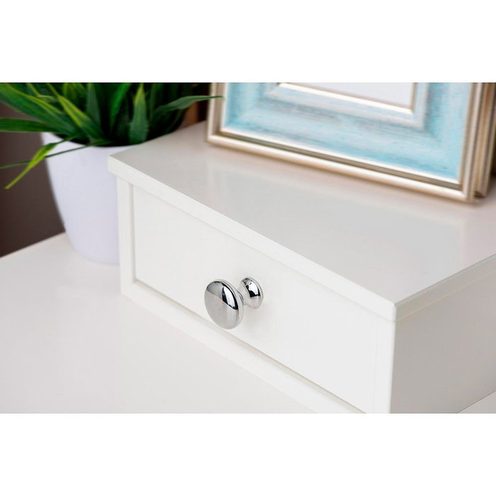 Rei Mod. 760 Blister con 4 Pomos Redondos para Mueble en Zamak Acabado Cromo Brillo Ø25mm