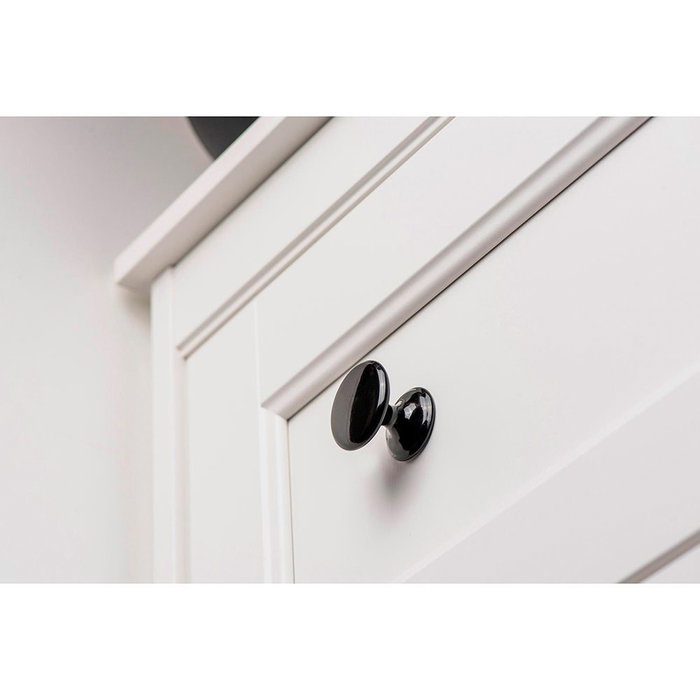 Rei mod. 756 - Pomo para Mueble de Zamak, Acabado Negro Ø33 mm, Blister 4 Unidades con Tornillos M4, Fijación Horizontal o Vertical