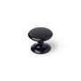 Rei mod. 756 - Pomo para Mueble de Zamak, Acabado Negro Ø33 mm, Blister 4 Unidades con Tornillos M4, Fijación Horizontal o Vertical