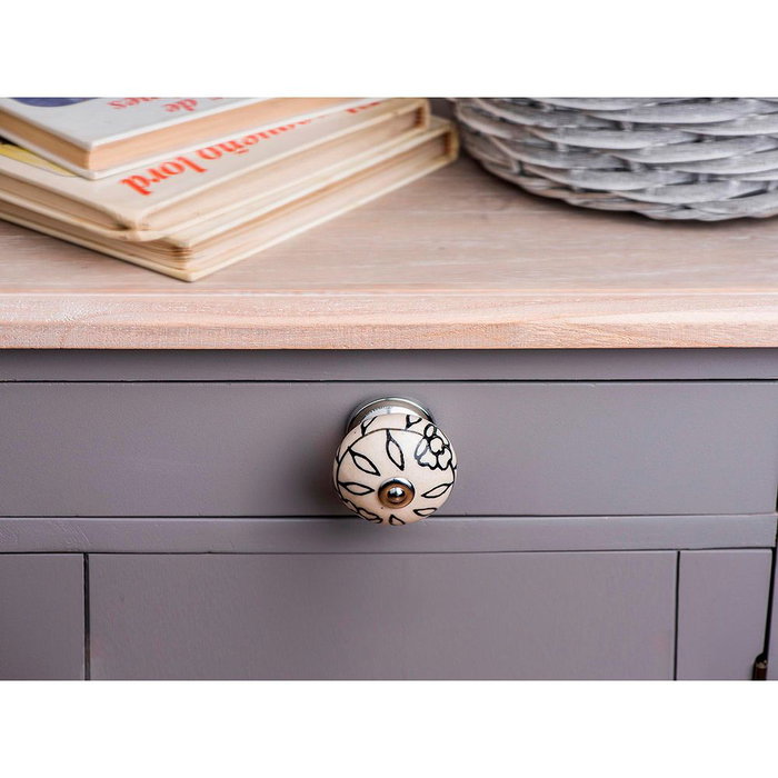 Rei Pomos Redondos para Mueble Acabado Blanco Flor Ø40mm Mod. E504 Blister 4 Unidades Metal Porcelana Rei Pomos Redondos para Mueble Acabado Blanco Flor Ø40mm Mod. E504 Blister 4 Unidades Metal Porcelana