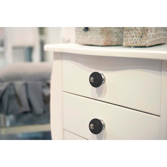 Rei Pomos Redondos para Mueble Negro Porcelana Ø40mm Blister 4 Unidades Modelo E517 Rei Pomos Redondos para Mueble Negro Porcelana Ø40mm Blister 4 Unidades Modelo E517