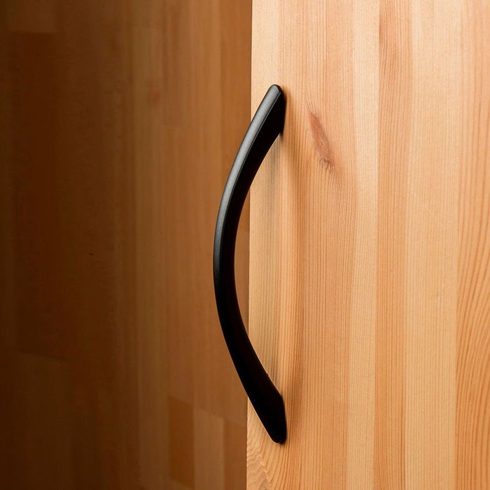 Rei Tirador Mueble Tipo Asa Aluminio Negro Mate Mod. 589a, Blister 4 Unidades, Entrepuntos 128mm