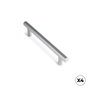 Rei Tirador de Mueble Tipo Asa Modelo 891h, Acero Inoxidable con Acabado Aluminio, 128 mm, Blíster de 4 Unidades