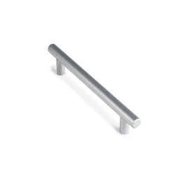 Rei Tiradores de mueble tipo asa 891h en acero inoxidable acabado aluminio, blister 4 unidades, entrepuntos 128mm