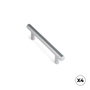 Rei 891h Tirador de Mueble Tipo Asa, Acero Inoxidable Acabado Aluminio, 96 mm Distancia Puntos, Blister 4 Unidades