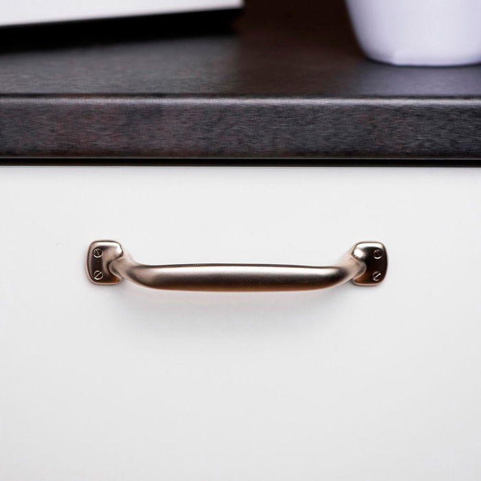 Rei mod. 580 Tiradores de Mueble Tipo Asa, Zamak Níquel Bisú, Blister 4 Unidades, Entrepuntos 96mm