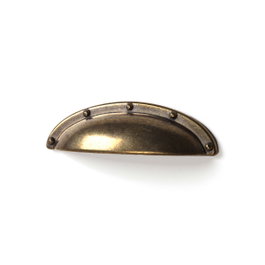Rei Tirador de mueble tipo concha modelo 2004, acabado cuero viejo, 64 mm, pack de 4