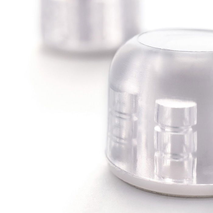 Rei Tope de puerta Top Transparente Adhesivo Plástico ABS Protección Paredes Suelo 30x30x22mm