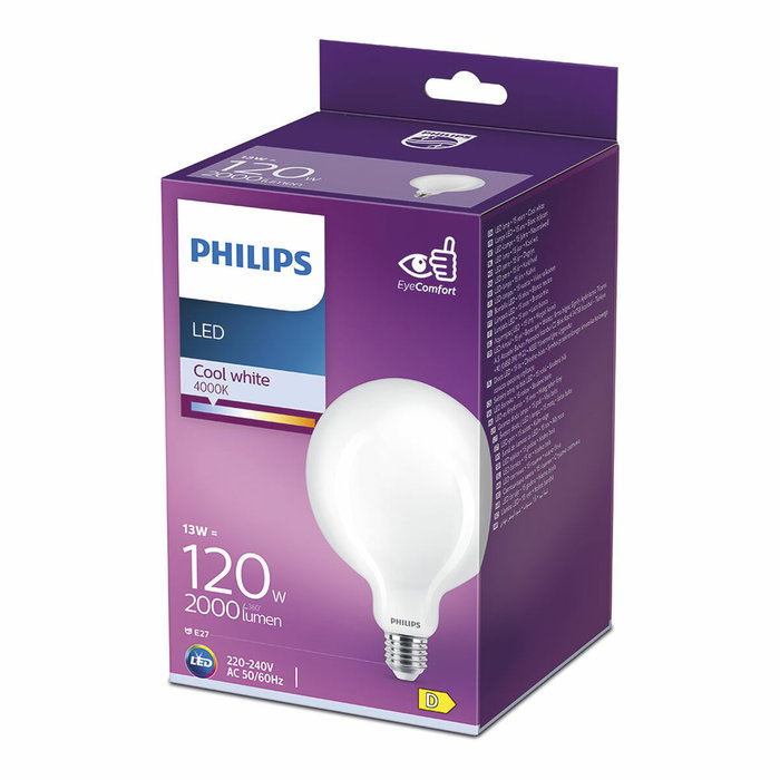 Philips Bombilla globo LED E27 13W 2000 lm 4000 K Luz día Philips Bombilla globo LED E27 13W 2000 lm 4000 K Luz día