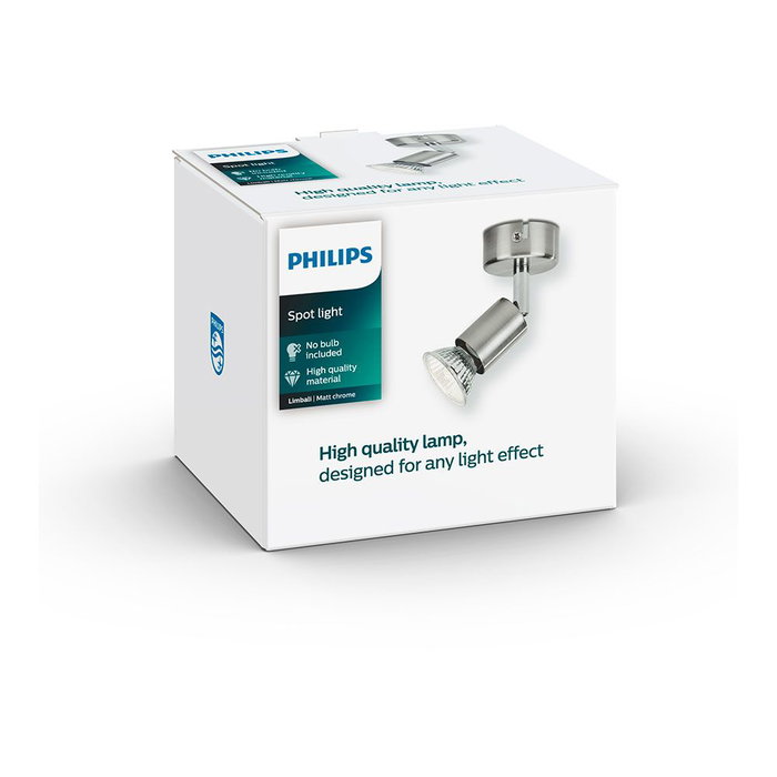 Philips Foco 1 elemento Limbali GU10 Cromo Mate Ø 8 x 13 cm (bombilla no incluida)