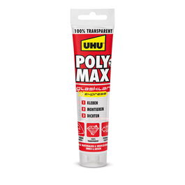 Uhu Poly Max® Cristal Express 115g Adhesivo y Sellador de Montaje Universal Transparente, Ref. 6310615