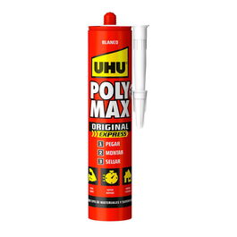 Uhu Poly max® express Adhesivo y Sellador de Montaje Blanco 425 g Referencia 6310630 Super rápido, extra fuerte