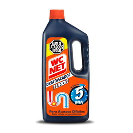 Wc Net 6312560 Desatascador Turbo Gel Potente 1L para Atascos Difíciles Actúa en 5 Minutos en Agua Estancada