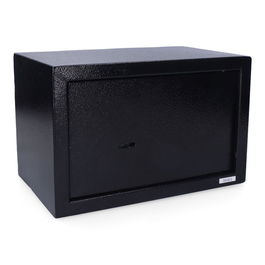 Micel Caja fuerte CFC5 - Caja fuerte de seguridad con llave, acero, negro, 310 x 200 x 200 mm