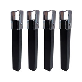 Micel Juego 4 Patas Somier PT25 96404 Acero Negro 40x30x255mm Sin Rueda