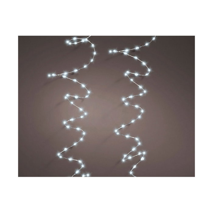 Guirnalda micro LED extra densa luz fría parpadeante cable plata 14 m