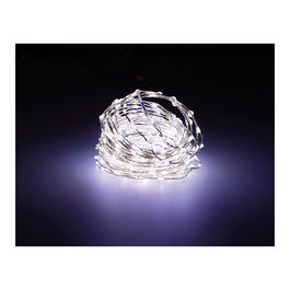 Guirnalda Micro Led Extra Dense 567 Luces Luz Fría Parpadeante Cable Plata 14 m