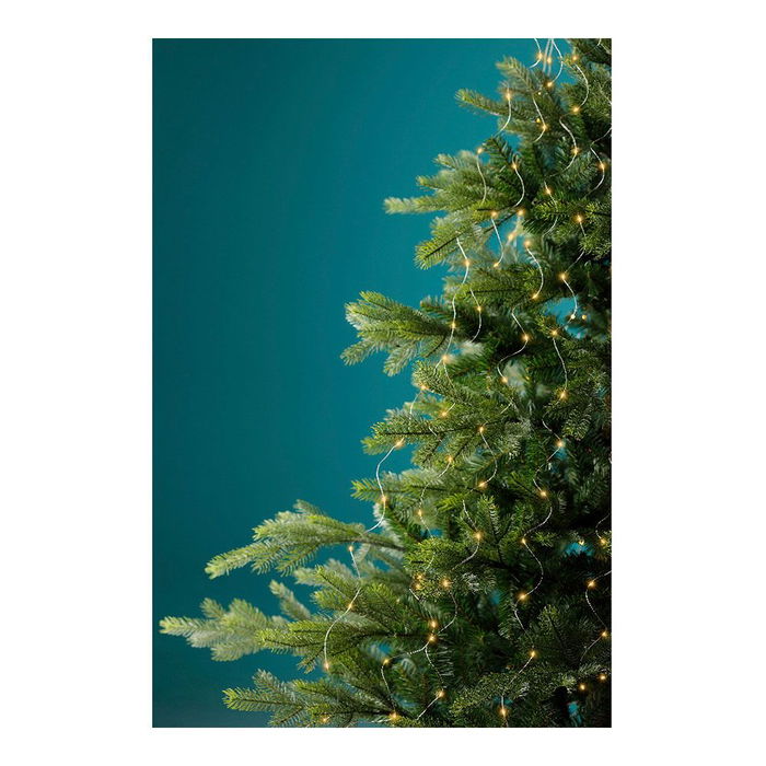 Lumineo Guirnalda LED Exterior IP44, 640 LEDs Fijos Luz Cálida, 32 Tiras de 1,9 m, Cable 5 m, Total 6,9 m, Temporizador 8h/16h, para Árbol