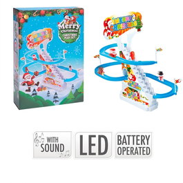Juego de navidad con luz y sonido y escena infantil con movimiento