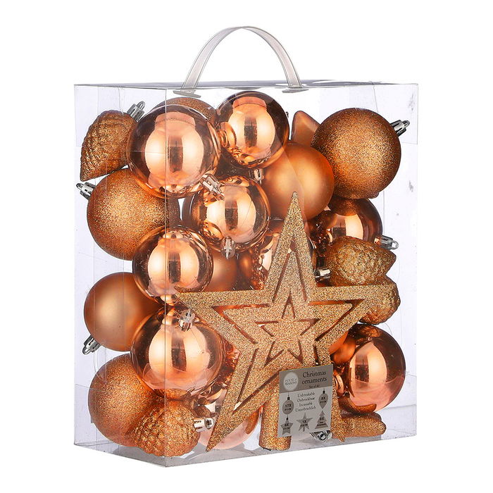 Pack 40 bolas decorativas para árbol de navidad color naranja Pack 40 bolas decorativas para árbol de navidad color naranja