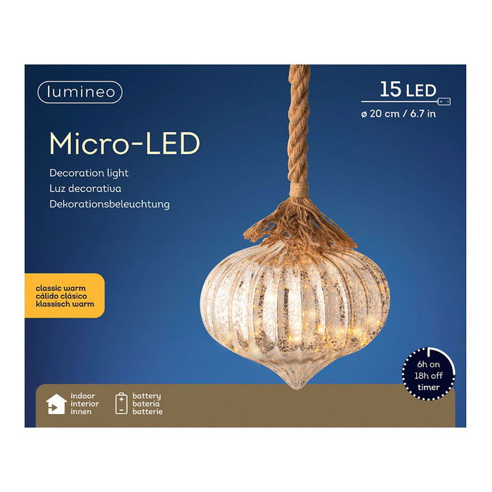 Luz Colgante Microled Ø20x21cm 15 Leds Luz Fija Blanco Cálido