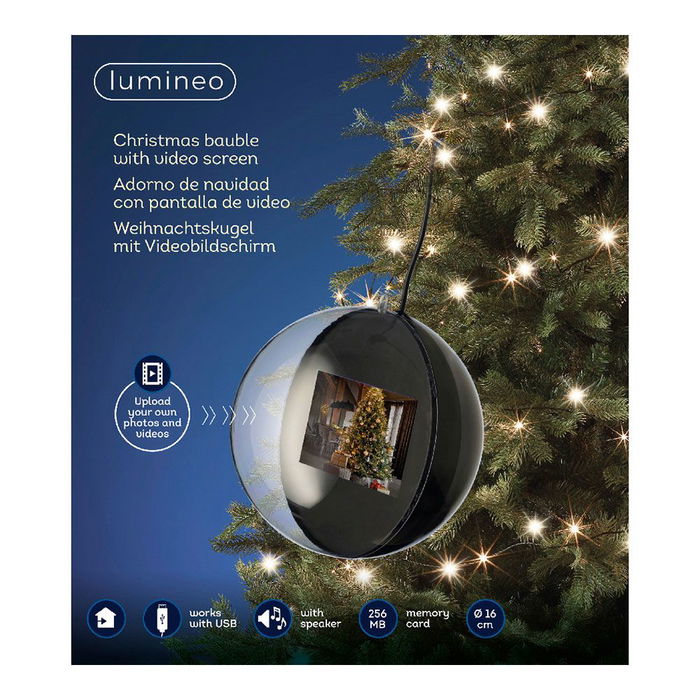 Lumineo Adorno de Navidad con Pantalla de Video Ø15cm Lumineo Adorno de Navidad con Pantalla de Video Ø15cm