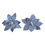 Flor de pascua azul de poliéster efecto congelado ø34x6cm