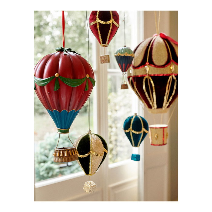 Globo poliéster terciopelo brillo ø23x40cm