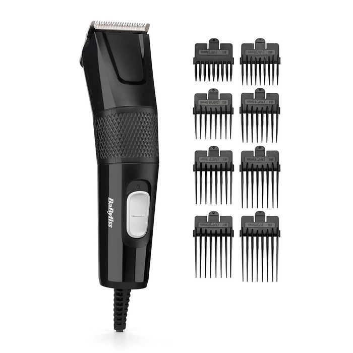 Babyliss Cortapelos E756E Power Clipper Cuchilla Acero Inoxidable 45mm 8 Guardas 9 Longitudes de 0.5mm a 25mm Cable 2m Babyliss Cortapelos E756E Power Clipper Cuchilla Acero Inoxidable 45mm 8 Guardas 9 Longitudes de 0.5mm a 25mm Cable 2m