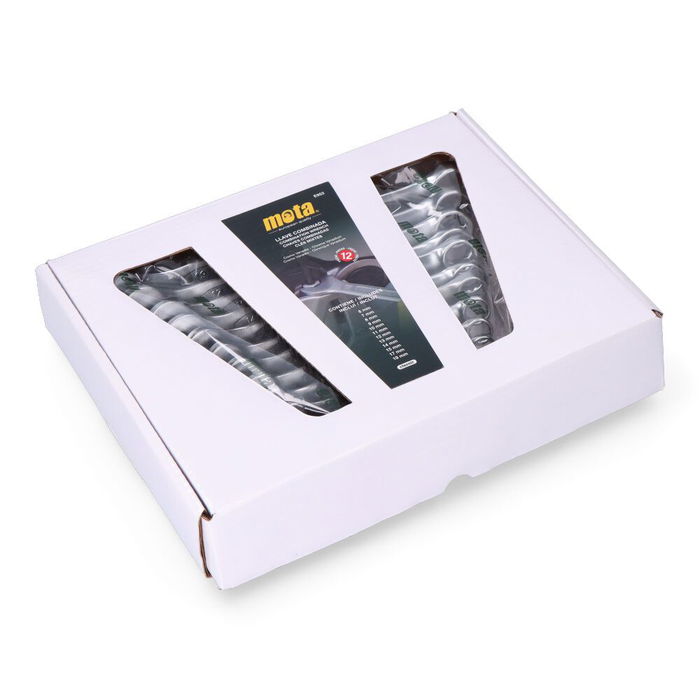 Mota E952 Juego de 12 Llaves Combinadas de Acero al Cromo Vanadio de 6 a 19 mm Mota E952 Juego de 12 Llaves Combinadas de Acero al Cromo Vanadio de 6 a 19 mm