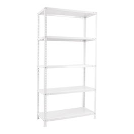 Simon Rack Estantería Metálica Comfort 5/300 Blanca Metal 5 Estantes Carga 100kg/Nivel 180x90x30cm Calidad Europea