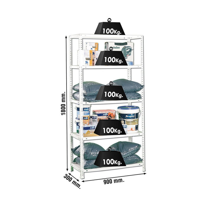 Simon Rack Kit estantería metálica Comfort 5/300 blanco