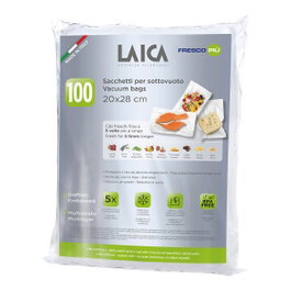 Laica Paquete de 100 bolsas de conservación al vacío 20 x 28 cm VT3501