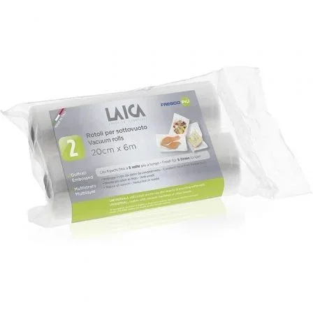 Laica VT3508 Rollo para Envasadora al Vacío de 20 cm x 60 m, Paquete de 2 Piezas, Bolsas para Envasar al Vacío Laica VT3508 Rollo para Envasadora al Vacío de 20 cm x 60 m, Paquete de 2 Piezas, Bolsas para Envasar al Vacío