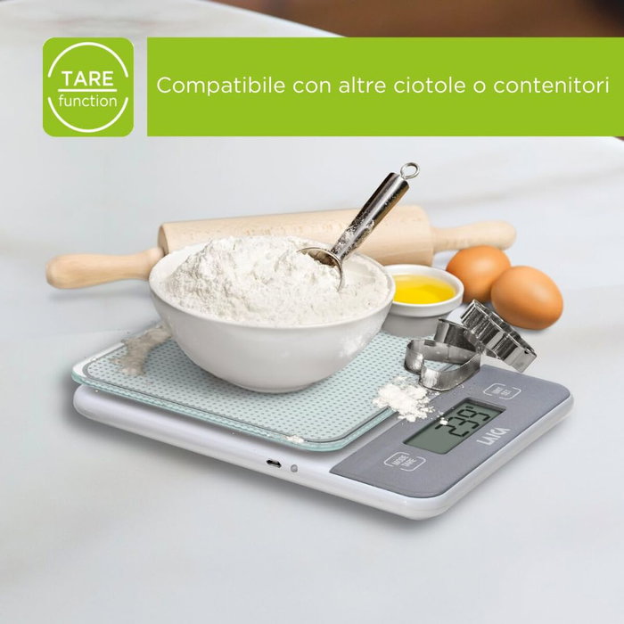 Laica Báscula de cocina electrónica KS1320 plata hasta 5kg Laica Báscula de cocina electrónica KS1320 plata hasta 5kg
