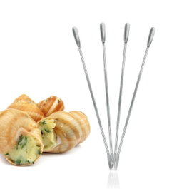Metaltex Set de 4 Pinchos para Marisco 18 cm, Acero Inoxidable