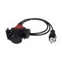 Solera Triple aéreo de caucho negro con clavija 4,8mm y 2m de cable
