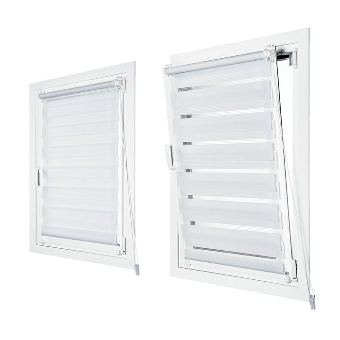 Cintacor - Stor Planet Estor Noche & Día enrollable Clip & Fix Blanco 150 x 180 cm