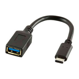 Logilink Adaptador USB 3.1 Tipo C Macho a Tipo A Hembra 5 Gbps 15 cm Negro