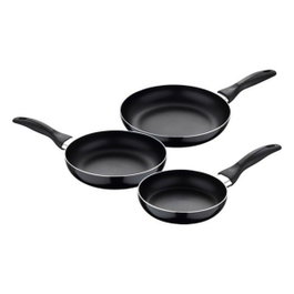 San Ignacio Set de 3 sartenes de aluminio prensado Navy Black (16/20/24 cm)