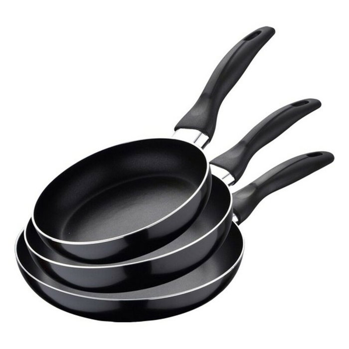 San Ignacio Set de 3 sartenes de aluminio prensado Navy Black (16/20/24 cm)