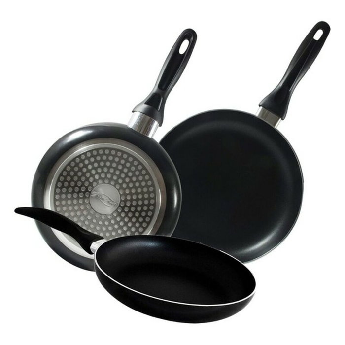San Ignacio Set de 3 sartenes de aluminio prensado Navy Black (16/20/24 cm)