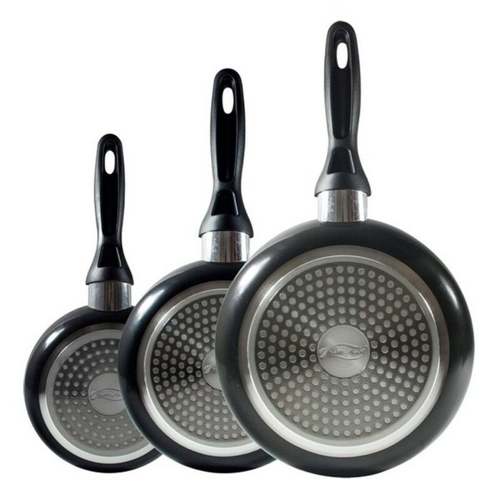San Ignacio Set de 3 sartenes de aluminio prensado Navy Black (16/20/24 cm)