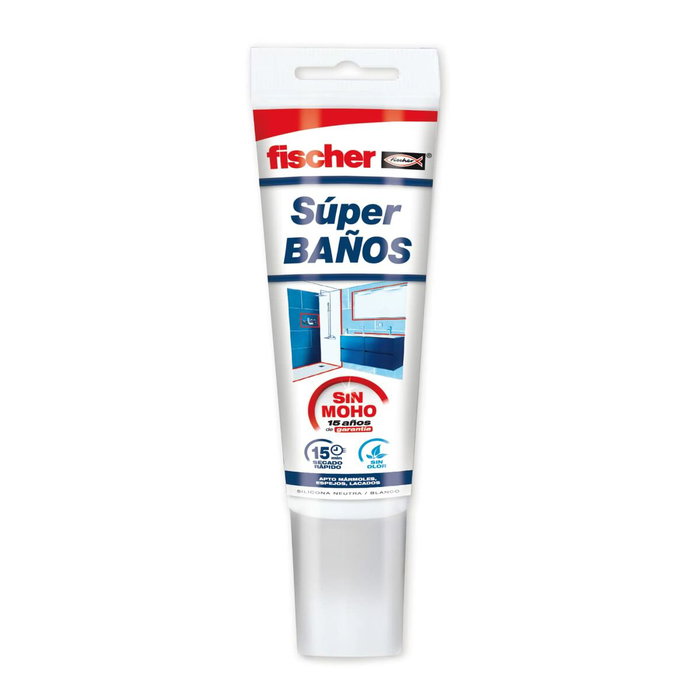 Fischer Silicona neutra super baños blanco 100 ml