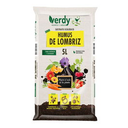 Verdy Sustrato Humus de Lombriz 5L Enmienda Orgánica 100% Estiércol de Vaca y Oveja