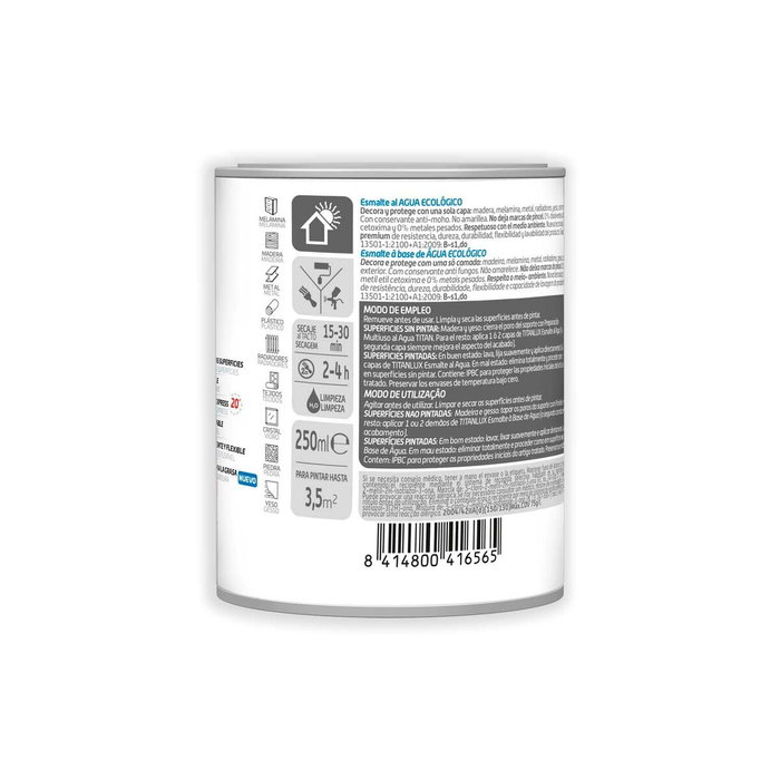 Titan Esmalte ecológico al agua blanco satinado 250 ml