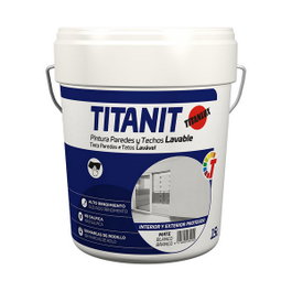 Titan Pintura plástica acrílica estirenada Blanco mate 15 l